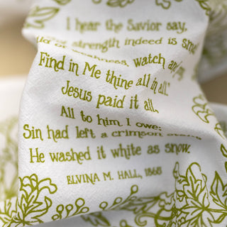 Jesus Paid It All Hymn Tea Towel — 24" x 20"