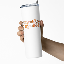 Theology & Coffee Pumpkin Spice Colors Stainless Steel Double-Wall Vacuum Sealed Insulated 20oz. Travel Tumbler With Straw For Hot or Cold Beverages