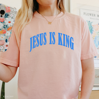 Jesus is King Bright Colors Christian Crewneck T-Shirt Apparel