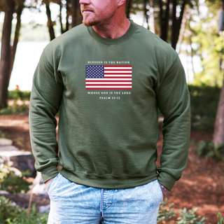 Blessed Is The Nation Whose God is the Lord Unisex Crewneck Sweatshirt