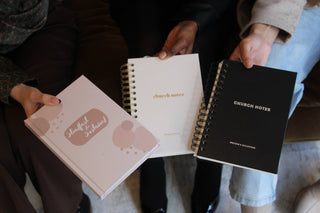 Church Notes Journal- White Spiral Linen- Christian Notebook