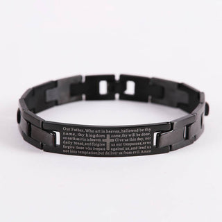 Bracelet - The Lord's Prayer - Stainless Steel - Black