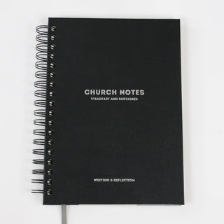 Church Notes Journal - Size Large, Black Spiral (7 x 10")