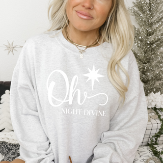 Oh Night Divine Christmas Crewneck Sweatshirt