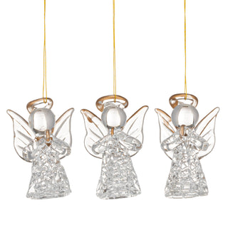 Acrylic Angel Ornaments in Box Set of 3 - 2in