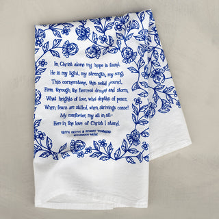 In Christ Alone Hymn Tea Towel – Blue