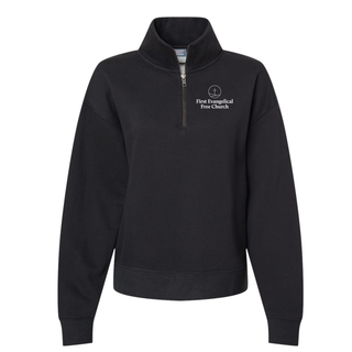 First Free Women's Sueded Fleece Quarter-Zip Sweatshirt