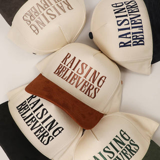 RAISING BELIEVERS Suede Two-Tone Trucker Hat