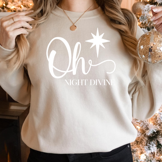 Oh Night Divine Christmas Crewneck Sweatshirt