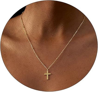 Gold Cross Necklace - Gold