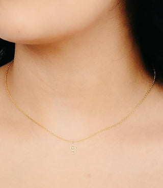 "Chosen" Dainty Cubic Zirconia 18k Gold Inspirational Cross Necklace