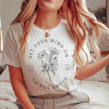 Set Your Mind On Things Above Fall Short Sleeve Graphic T-Shirt in Multiple Color Options
