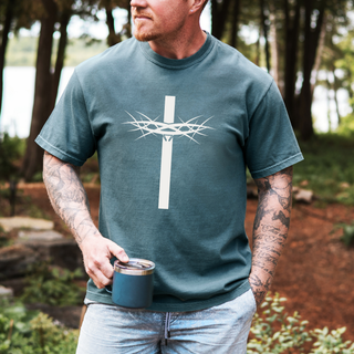 Crown of Thorns Cross Christian Graphic T-Shirt