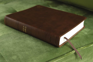 NIV, Journal the Word Bible (Perfect for Note-Taking), Double-Column, Leathersoft, Brown, Red Letter, Comfort Print: Reflect, Take Notes, or Create Art Next to Your Favorite Verses