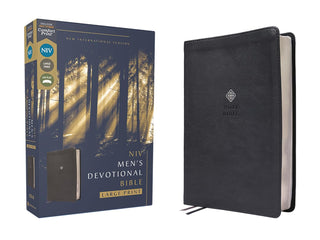Niv, Men's Devotional Bible (by Men, for Men), Large Print, Leathersoft, Black, Comfort Print