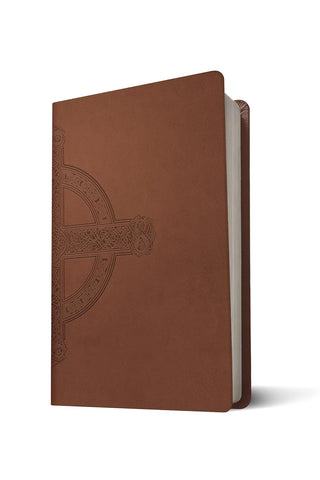 NLT Large Print Premium Value Thinline Bible, Filament-Enabled Edition (LeatherLike, Brown Celtic Cross)