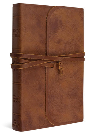 ESV Thinline Bible, Red Letter (Natural Leather, Brown, Flap with Strap): Holy Bible, English Standard Version