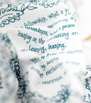 Leaning on the Everlasting Arms Hymn Tea Towel — 24" x 20"