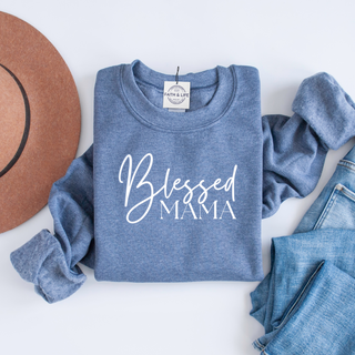 Blessed Mama Christian Mothers Day Crewneck Sweatshirt