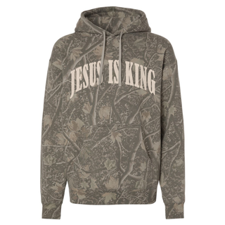 Independent Trading Co Unisex Premium Camo Jesus is King Hoodie Sweatshirt