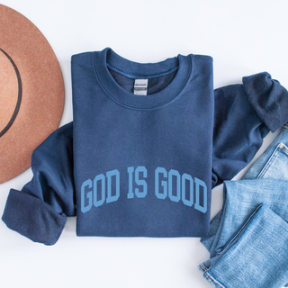 God is Good Cozy Crewneck Sweatshirt