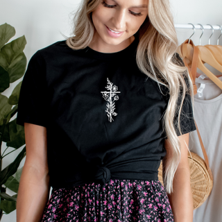 Floral Cross Women's T-Shirt