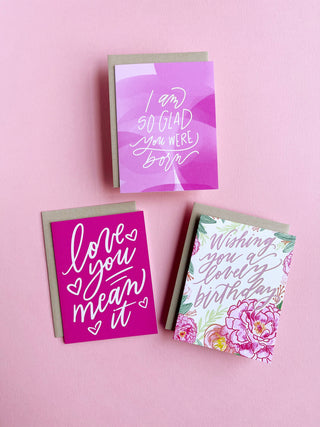 Lovely Birthday Card - Floral Gift Peony Art Girlfriend