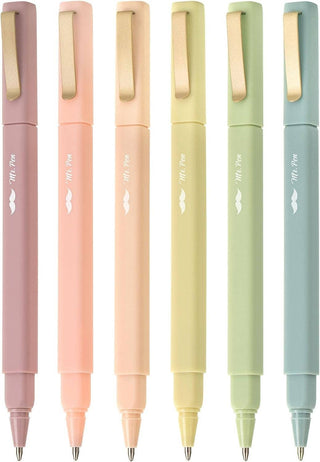 Aesthetic Pens 6-Pack Black Ink Fast Dry