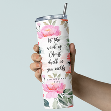Word Of Christ Stainless Steel Double-Wall Vacuum Sealed Insulated 20oz. Travel Tumbler With Straw For Hot or Cold Beverages