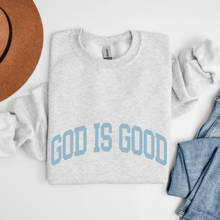 God is Good Cozy Crewneck Sweatshirt