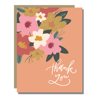 Peach Thank You Card | Gratitude Card Thanks Appreciation