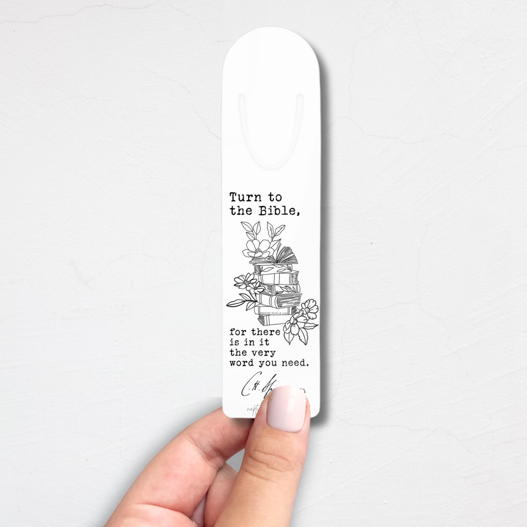 Turn To The Bible For There Is In It The Very Word You Need Charles Spurgeon Quote Metal Christian Bookmark