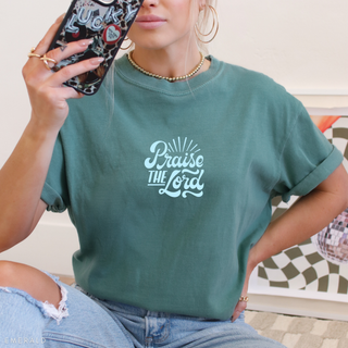 Praise The Lord Bright Colors Christian Crewneck T-Shirt Apparel