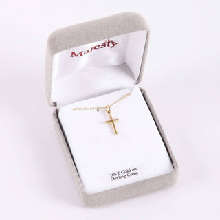 Necklace - Cross Gold Over Sterling Sliver - 16-18"