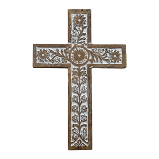 Primavera Hand Carved Wood Wall Cross