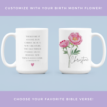 Custom Name and Bible Verse Mug Birth Month Flower