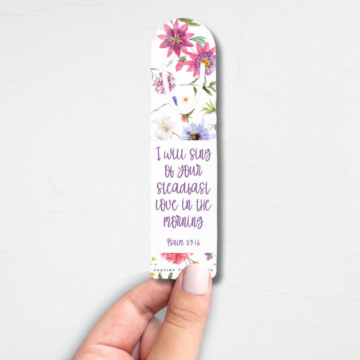 I Will Sing Of Your Steadfast Love In The Morning Psalm 59:16 Metal Christian Bookmark