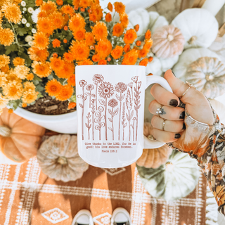 Give Thanks To The Lord Wildflower Mug