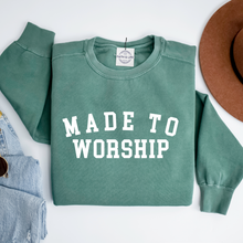 Made to Worship- Heavy Weight, Comfort Cotton Christian Crewneck Sweatshirt