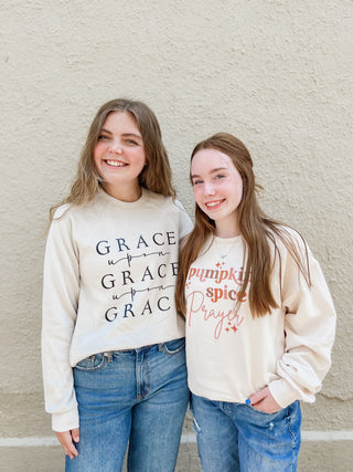 Pumpkin Spice and Prayer Fall Crewneck Sweatshirt