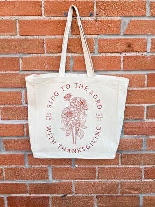 November Tote Of The Month -  Sing To The Lord With Thanksgiving