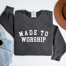Made to Worship- Light Weight, Comfort Cotton Christian Crewneck Sweatshirt