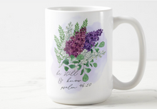 Be Still and Know Watercolor Floral Christian 15oz Ceramic Coffee Mug