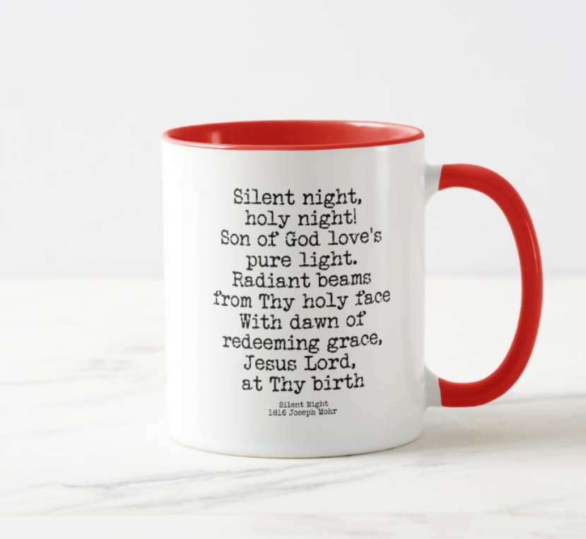 Silent Night Holy Night Hymn 11oz Ceramic Christmas Mug