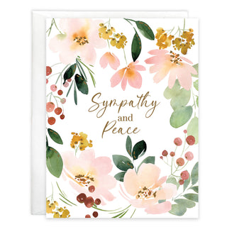 With Scripture Sympathy Greeting Card - Coral Blossoms