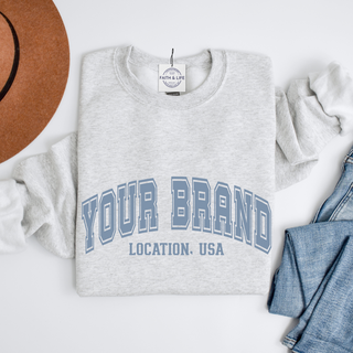 Custom Varsity Arched Mascot Team Sweatshirt