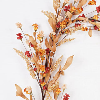31617-5ft Garland-Cluster wildflowers with leaves
