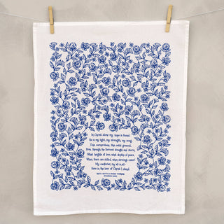 In Christ Alone Hymn Tea Towel – Blue