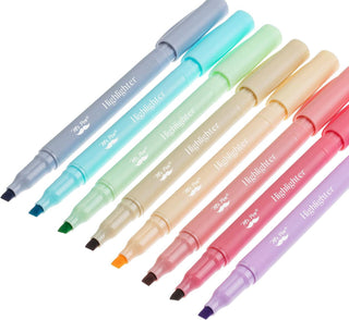 Dual Tip Highlighters, 8 Pack, Fine & Chisel Tip