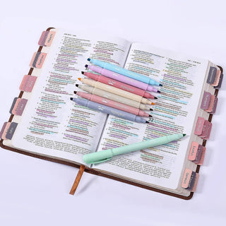 Dual Tip Highlighters, 8 Pack, Fine & Chisel Tip